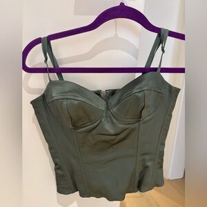 Wilfred Dark Green Bustier Top